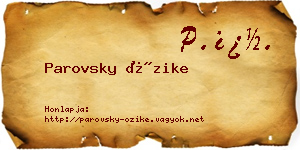 Parovsky Őzike névjegykártya